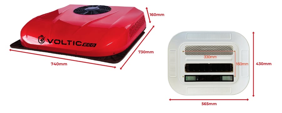 Kích thước sản phẩm Voltic Eco