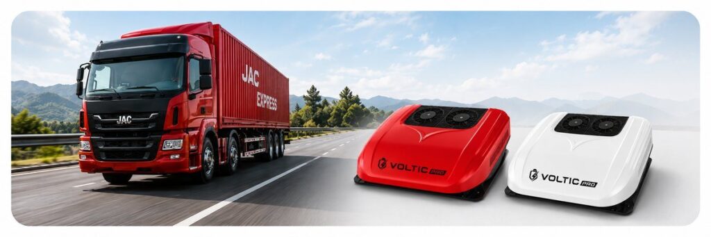 Điều hòa cabin xe tải VOLTIC lắp trên nóc xe